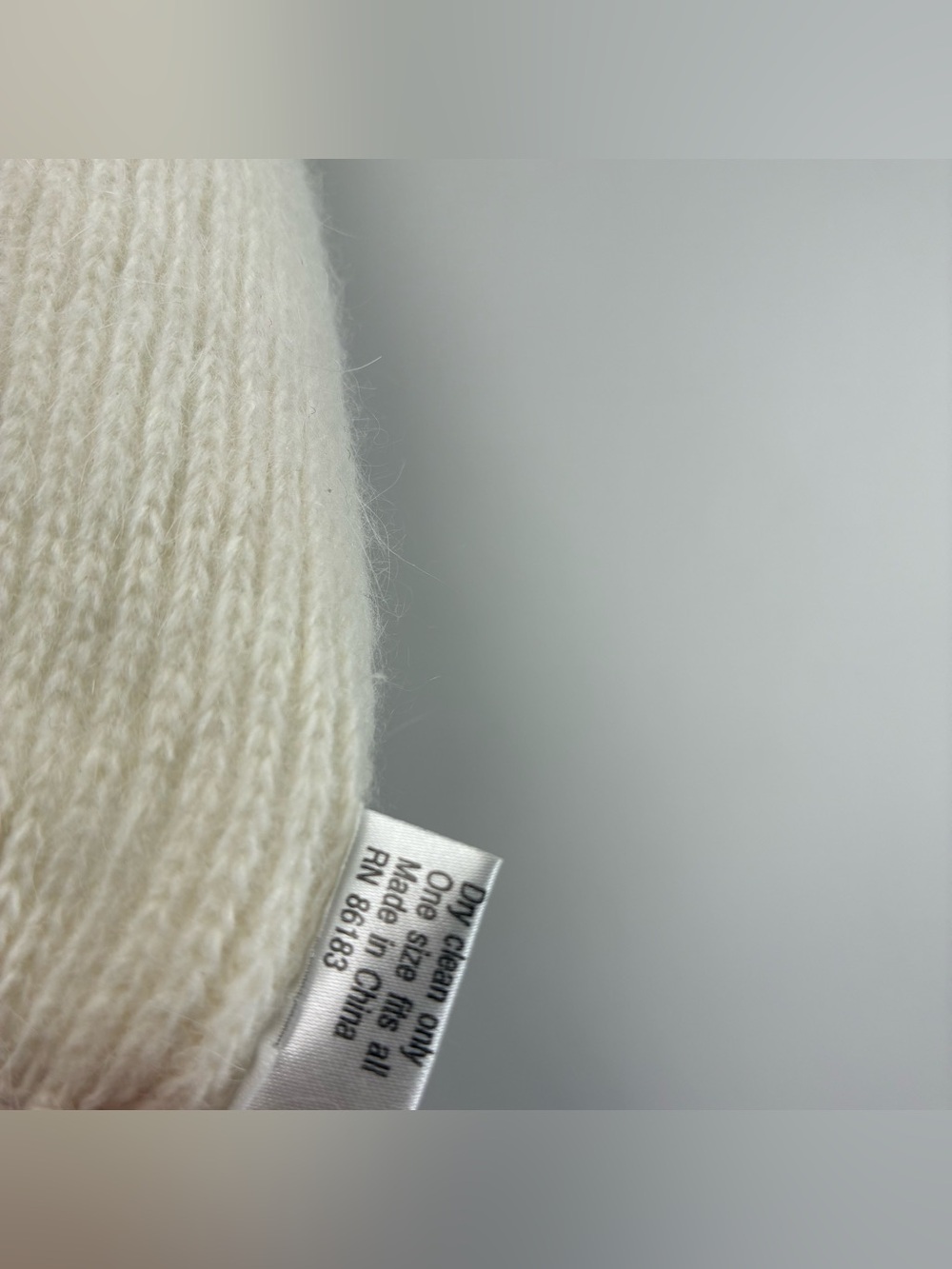 Angora Rabbit Hair Wool Nylon Cream Long Scarf - Picture 3 of 4